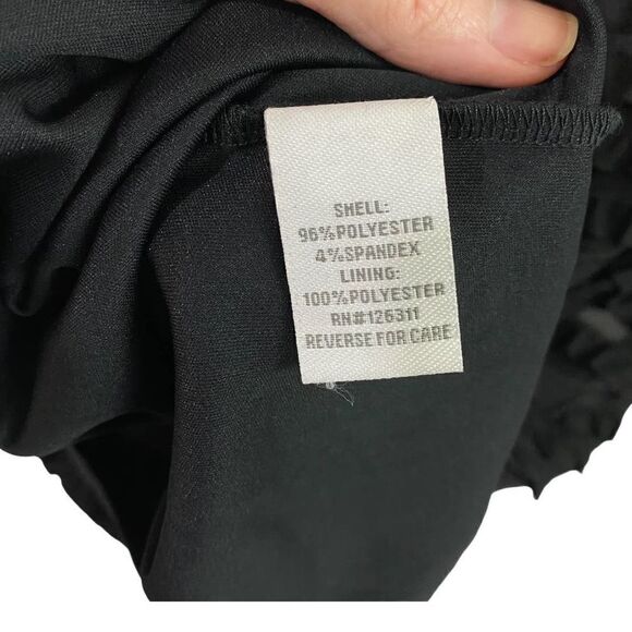 Ronni Nicole Black Scoop Neck Fringed Layered Dress Size 8 - Picture 9 of 9